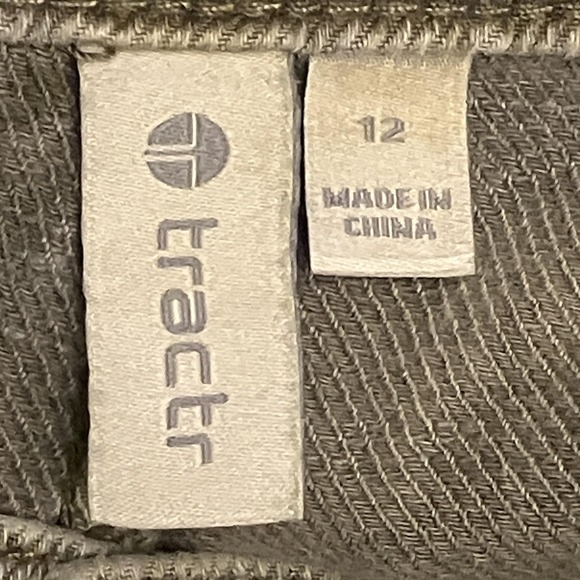 Tractr Pants Girls 12 Olive Green Pleated Wide Leg Cotton Twill Chino Modern L - Picture 15 of 16